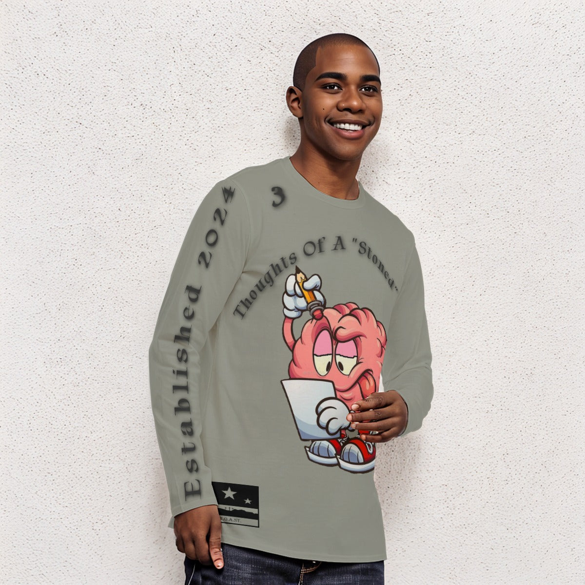 T.O.A.ST. Thoughts Of A "Stoned" Saint L/S Basics Heather Grey