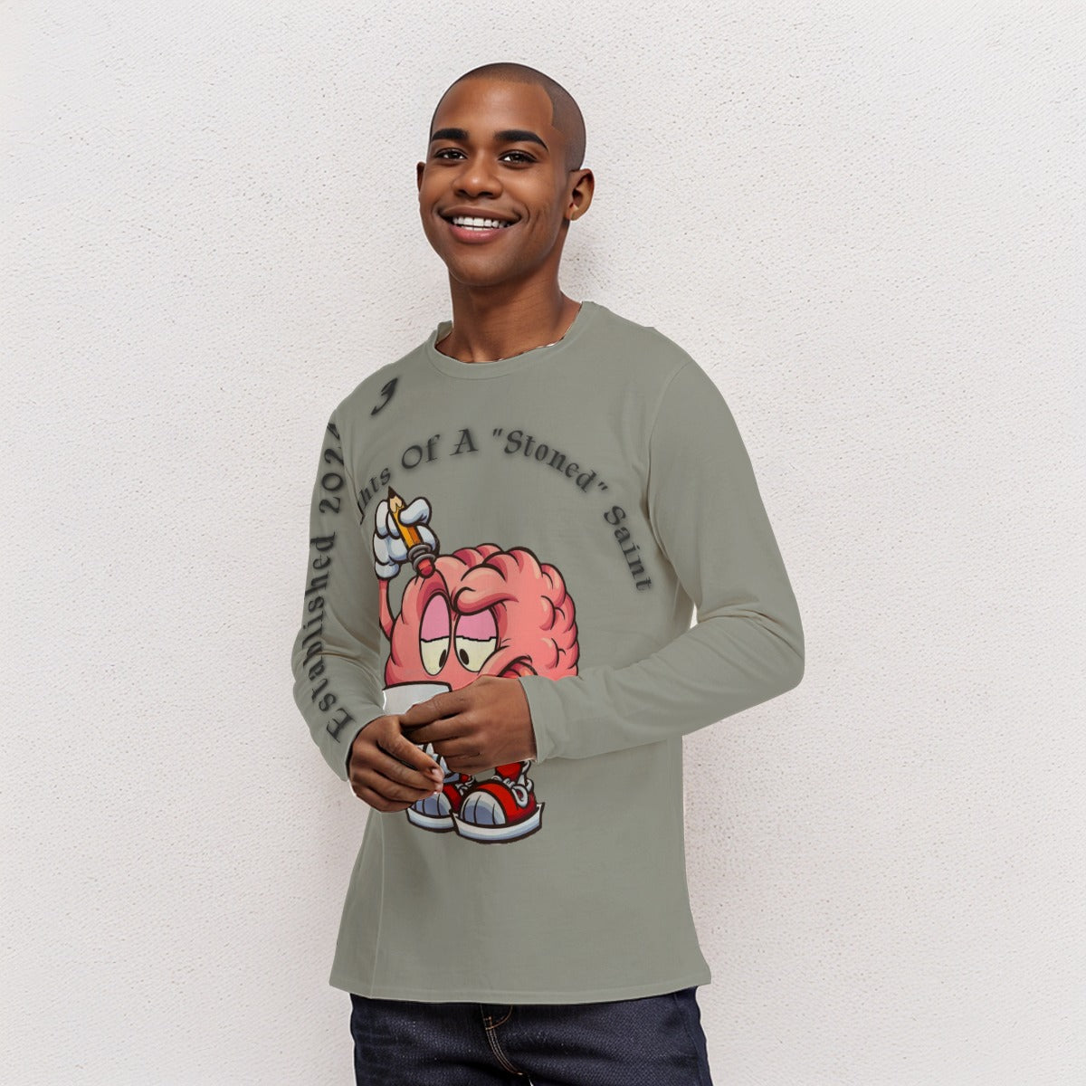 T.O.A.ST. Thoughts Of A "Stoned" Saint L/S Basics Heather Grey