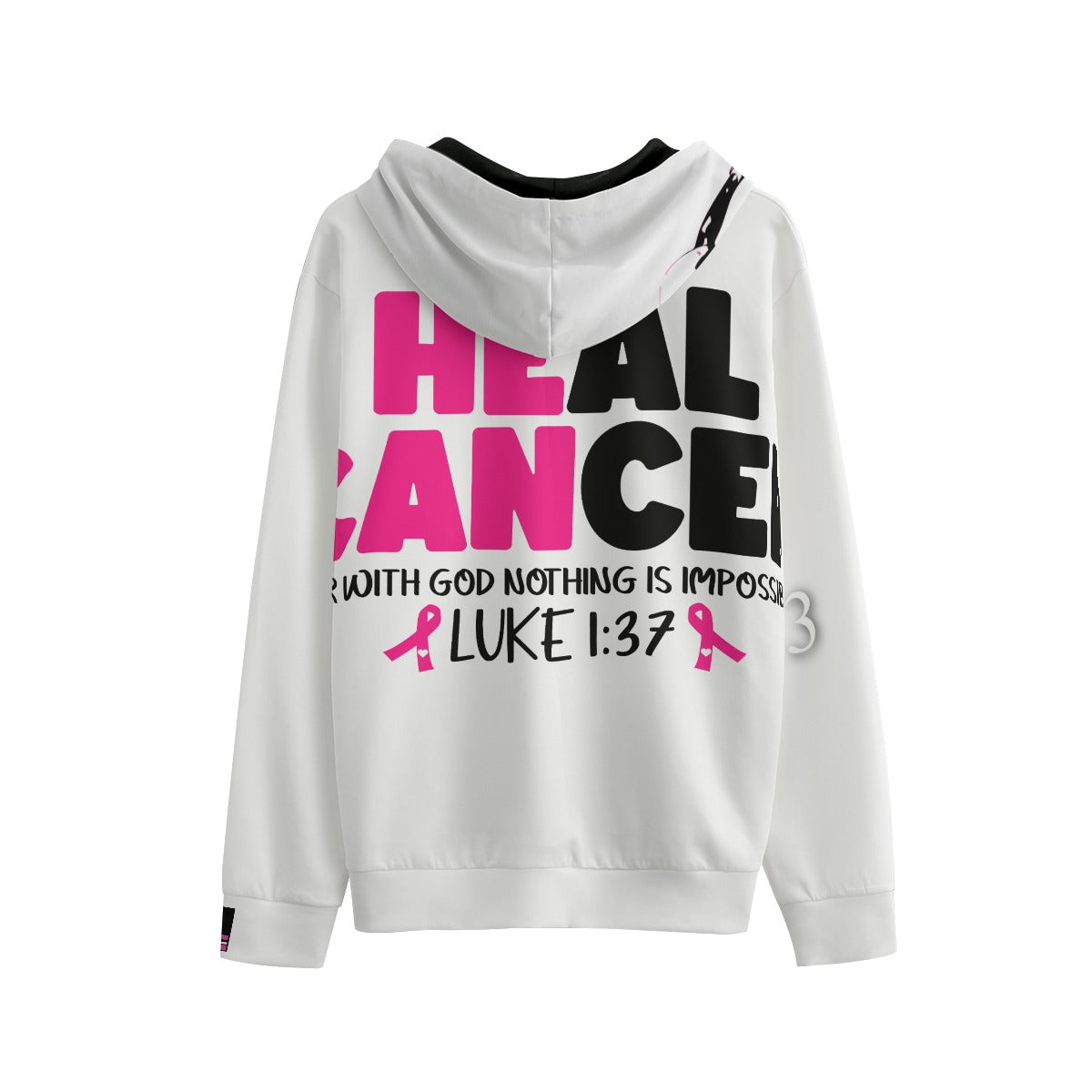 T.O.A.ST. "he CAN HEAL CANCER tackle" Hoodies White with Black Font